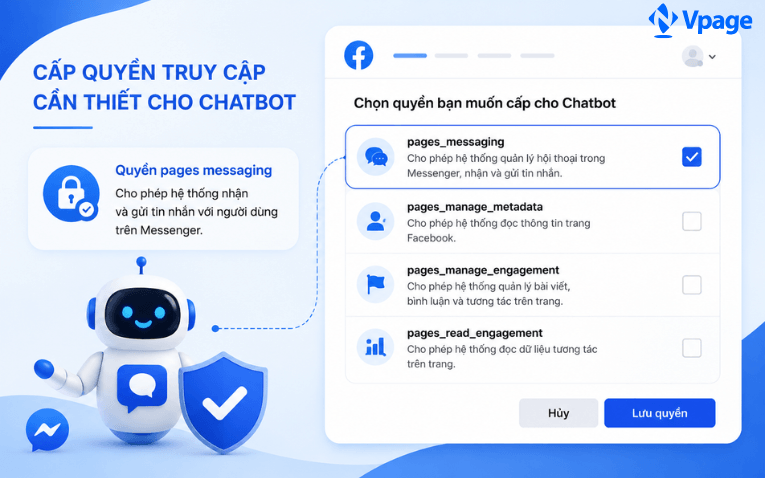 Cấp quyền truy cập cần thiết cho Chatbot